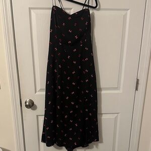 Black Dress with Pink Bow Pattern